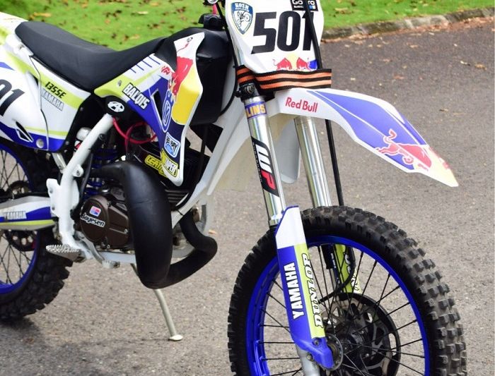 Kaki-kaki Yamaha RX-Z ini diupgrade pakai upside down milik Viar Cross X 250