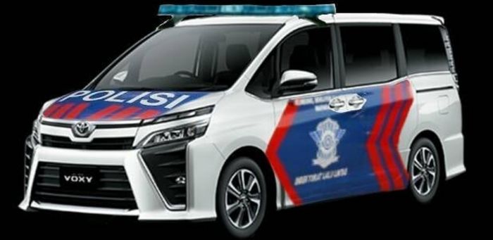 Digital modifikasi Toyota Voxy menjadi mobil polisi
