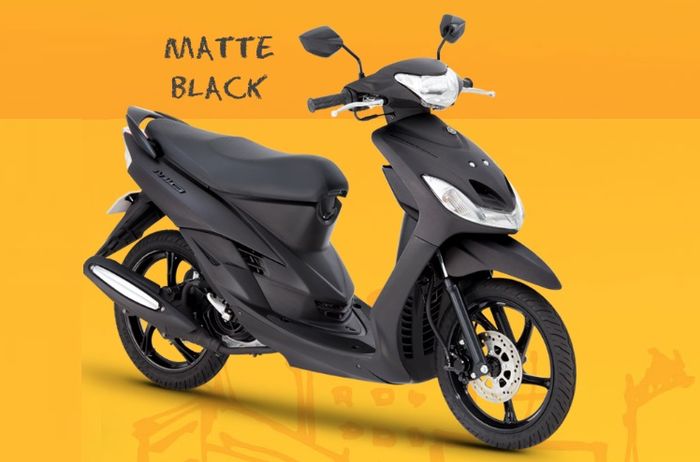 All New Mio Sporty dengan warna hitam doff dan emblem di side body