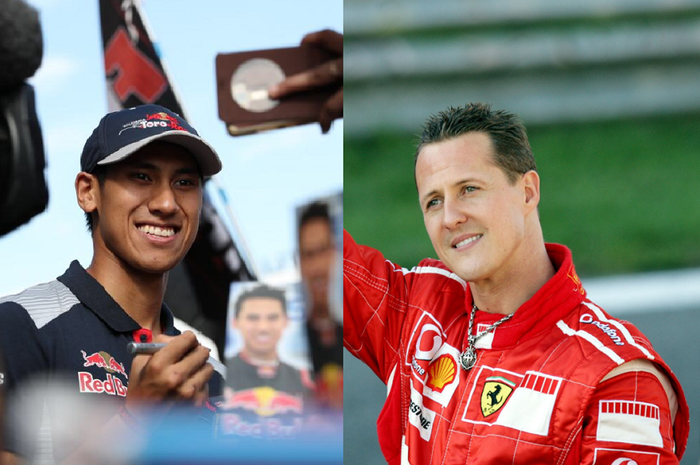 Sean Gelael dan Michael Schumacher