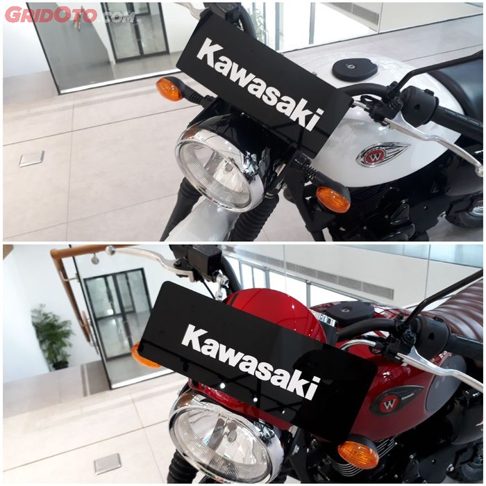 Kawasaki W175 standar (atas), Kawasaki W175 Cafe (bawah)