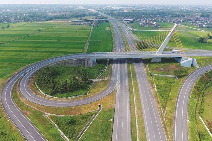 Foto udara jalan Tol Solo-Kertosono (Soker) di Ngemplak, Boyolali, Jawa Tengah