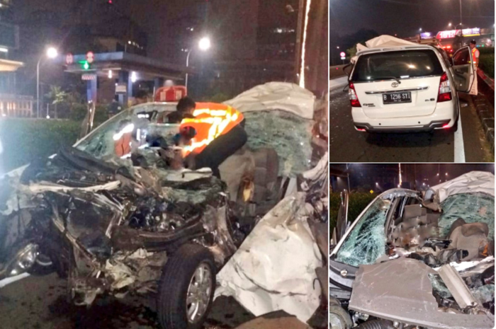 Ilustrasi Toyota Kijang Innova hancur adi banteng lawan truk 