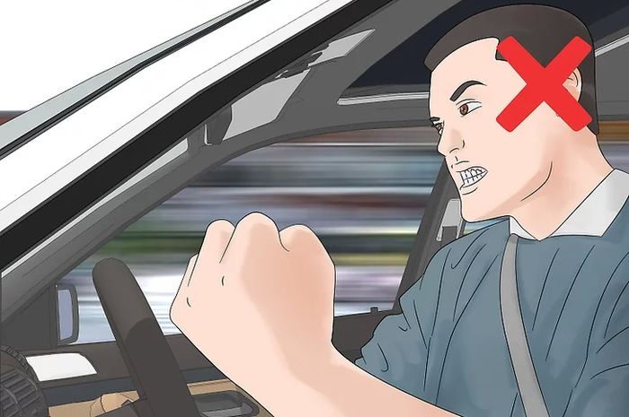 Ilustrasi pengemudi yang marah saat berkendara