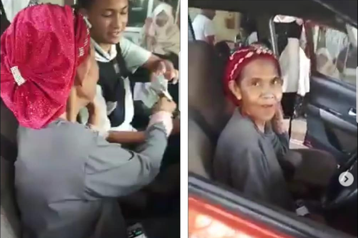 Seorang nenek asal Makassar, Sulawesi Selatan semangat menjadi sopir taksi online