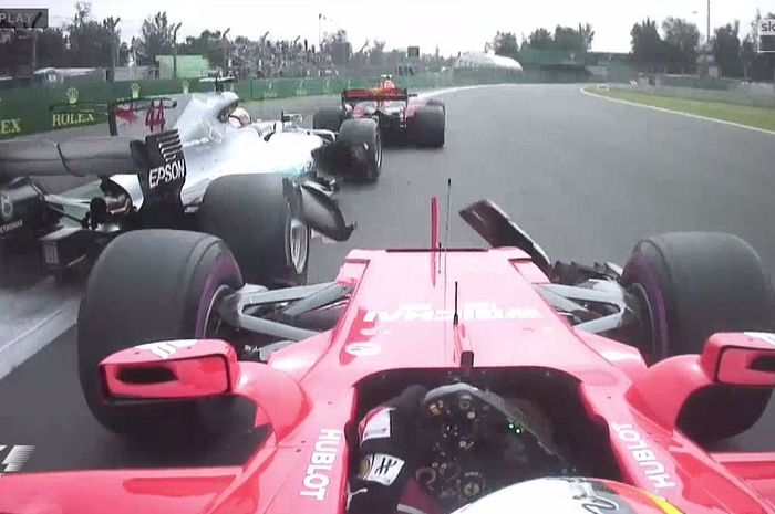 Tragedi Sebastian Vettel dan Lewis Hamilton di lap pertama GP F1 Meksiko