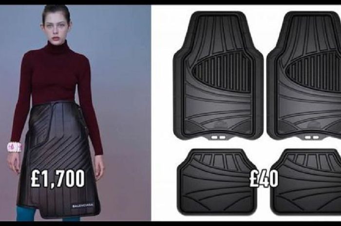 Balenciaga menggebrak dunia fashion dengan membuat rok yang mirip seperti karpet mobil.