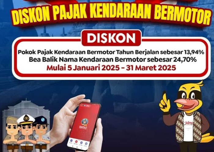 Program diskon pajak motor 2025 di Jawa Tengah.