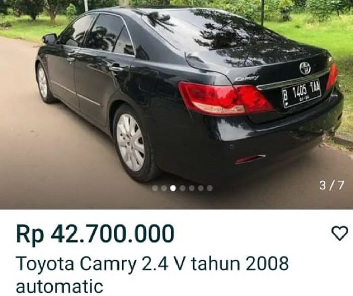 Harga Camry ini patut dicurigai sebagai tipuan