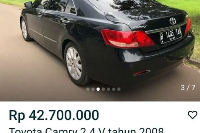 Harga Camry ini patut dicurigai sebagai tipuan