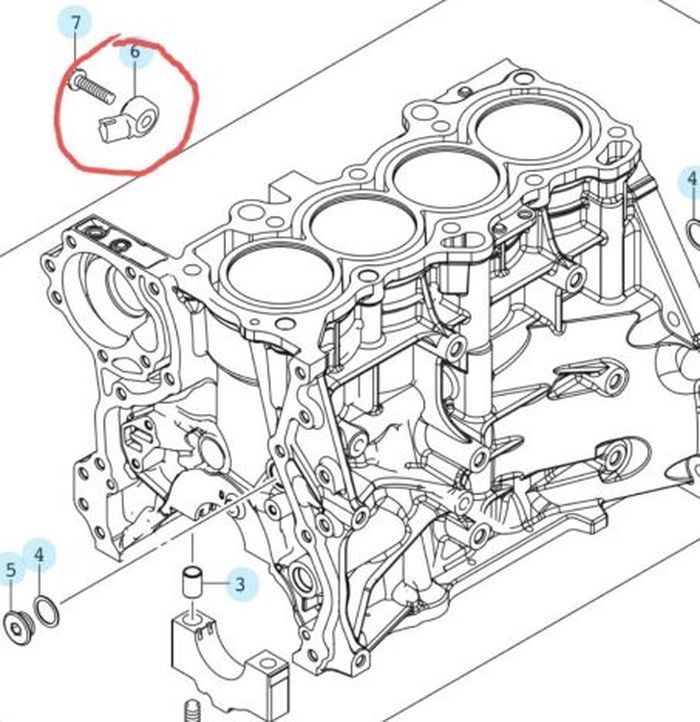 Ilustrasi posisi nock sensor All New Suzuki Ertiga.