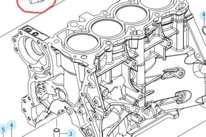 Ilustrasi posisi nock sensor All New Suzuki Ertiga.