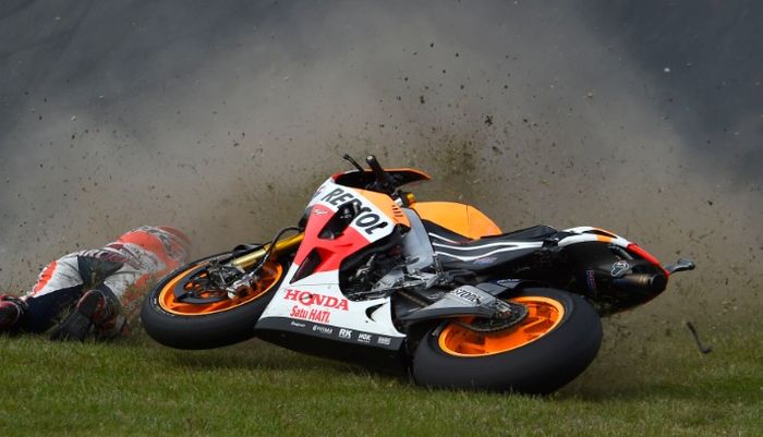 Marquez tidak dapat menyelesaikan balapan di Phillip Island tahun 2014 lalu