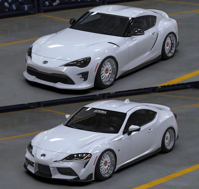 Atas: Toyota Supra berwajah 86, Toyota Supra pakai wajah bawaaan