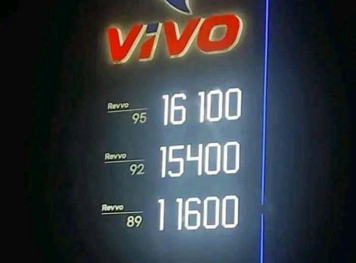 Harga Vivo Revvo 89 menjadi Rp11.600 per liter.