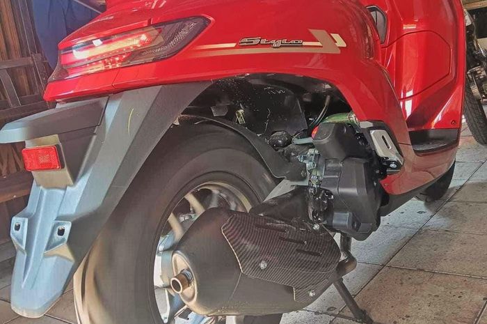 Ini yang diubah saat pasang knalpot Vespa matic di Honda Stylo 160 