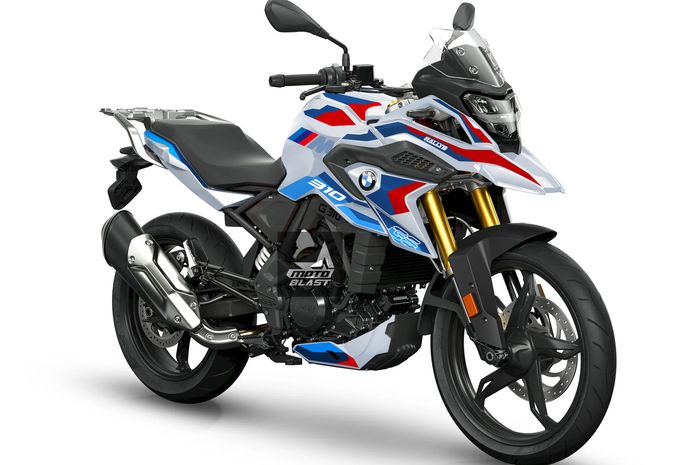 Digimods BMW G 310 GS dengan livery tricolor karya Motoblast