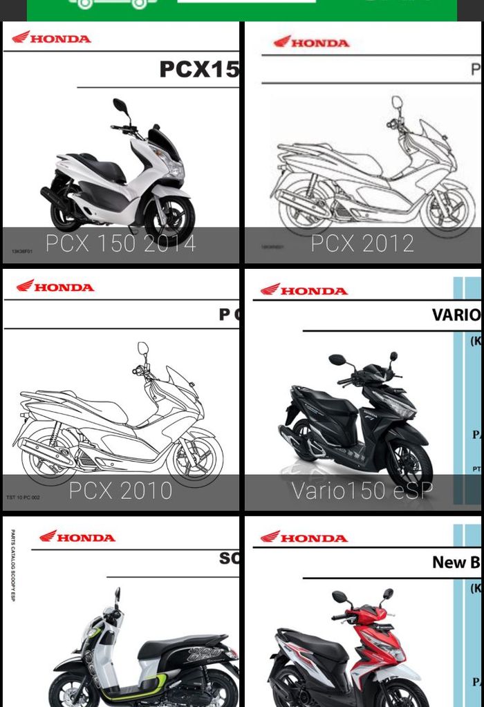 Pilihan motor di Honda E-Catalog