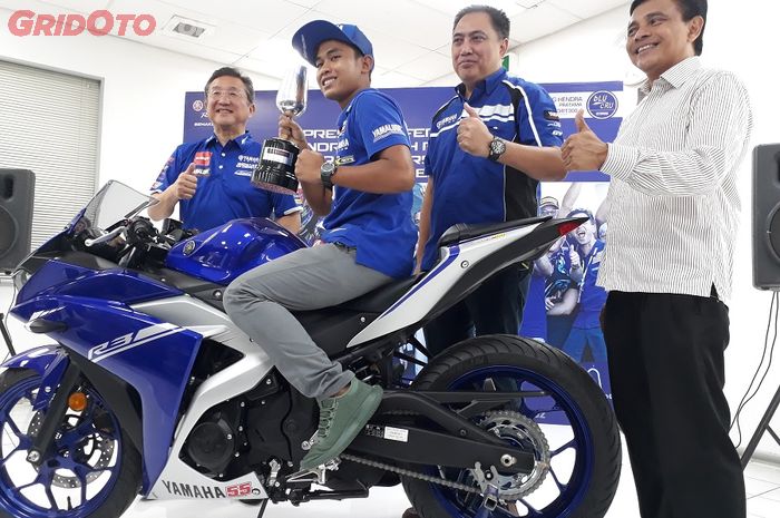 Galang Hendra jumpa pers di kantor PT Yamaha Indonesia Motor Mfg.