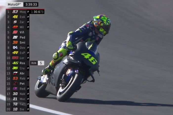 Valentino Rossi menjajal paket aerodinamika baru YZR-M1 mirip seperti yang ada di Ducati Desmosedici sama Aprilia RS-GP