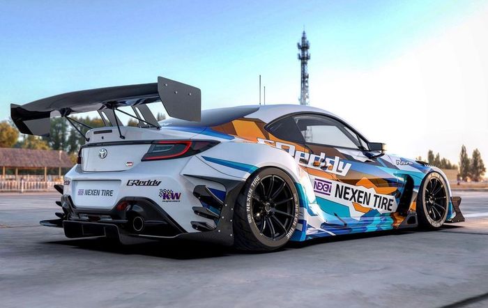 Tampilan belakang modifikasi digital Toyota GR 86