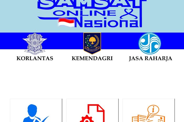 Bentuk interface aplikasi Samsat online Nasional (Samolnas)
