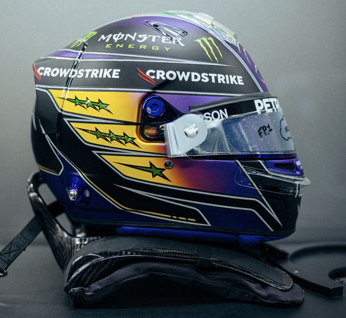 Penampakan desain helm baru milik Lewis Hamilton untuk di F1 Brasil 2021