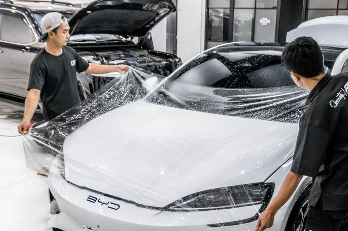 Proses pemasangan Clean N Tidy PPF