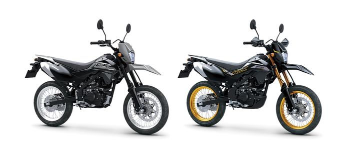 KLX150SM (kiri) dan KLX150SM SE (kanan)
