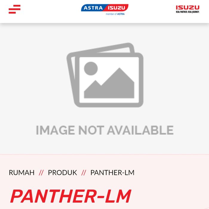 Deskripsi produk berbagai tipe Isuzu Panther hilang di website resmi Astraisuzu.co.id