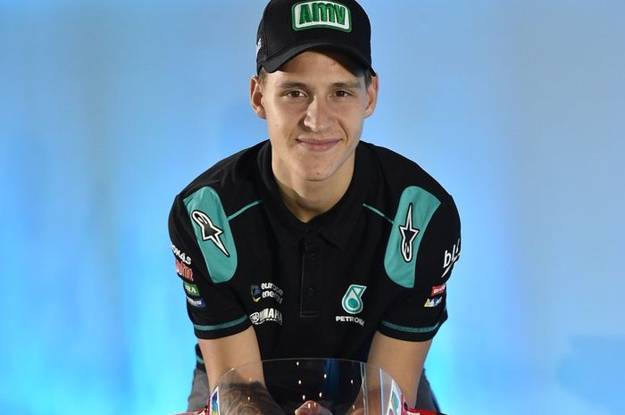 Fabio Quartararo saat menghadiri acara peluncuran tim Petronas Yamaha SRT untuk MotoGP 2019