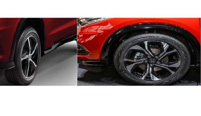 Kiri pelek Honda HR-V facelift di Thailand, sedangkan kanan pelek Honda HR-V facelift di Malaysia