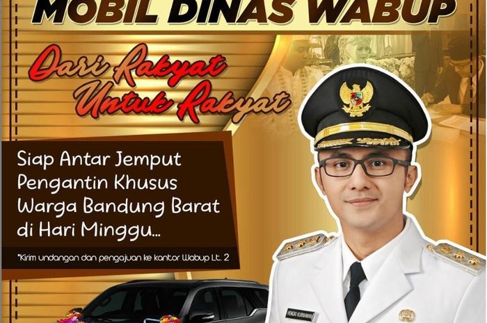 Wakil Bupati Bandung Barat ikhlaskan mobil dinasnya antar jemput pengantin