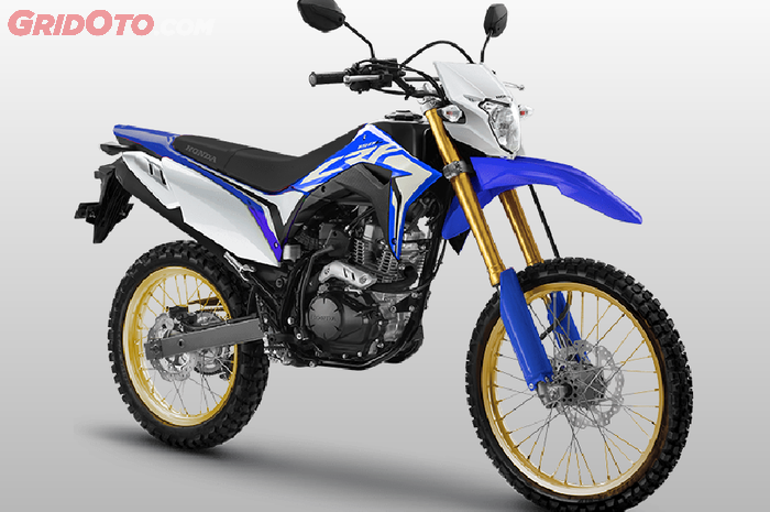 Tampilan Honda CRF150L warna biru