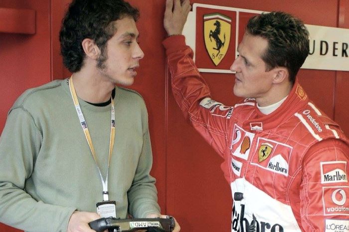 Valentino Rossi bersama Michael Schumacher
