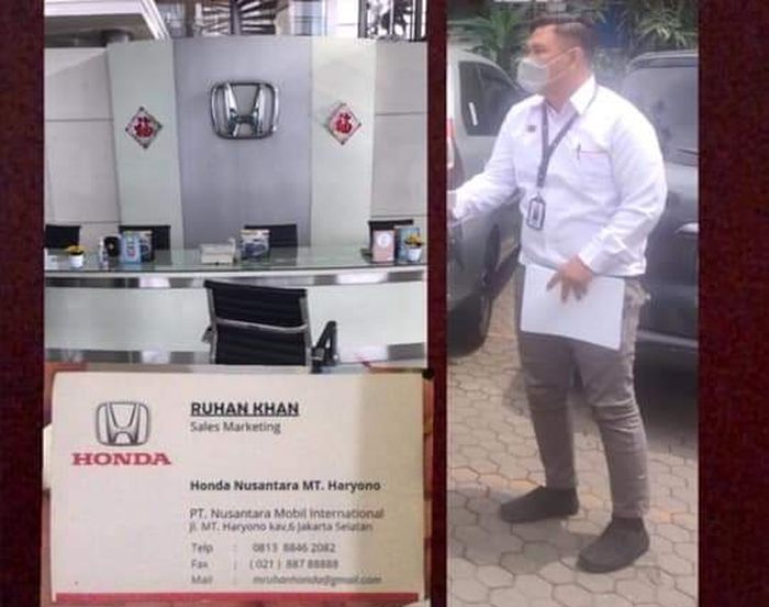 Oknum sales dealer Honda yang viral di media sosial.