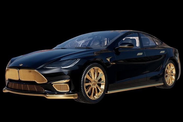 Modifikasi Tesla Model S besutan Caviar, termahal di dunia berlapis emas