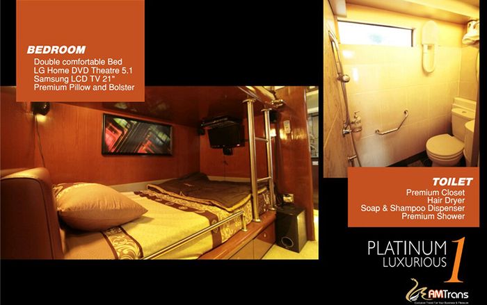 Bedroom dan toilet Platinum Luxurious 1 bus AMTrans Luxurious