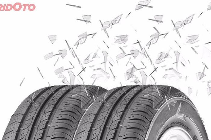 Ilustrasi ban eco mengandung kaca