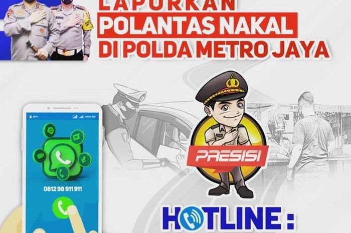 Hotline pengaduan Polantas nakal oleh Polda Metro Jaya