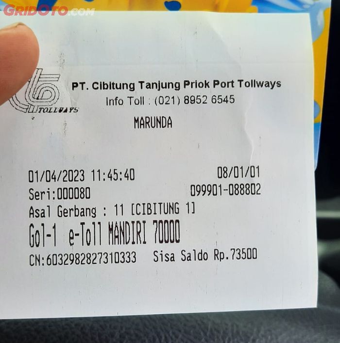 Masuk Cibitung keluar Cakung melalui jalur tol CTP bayar Rp 70.000, seksi 4 masih gratis lo