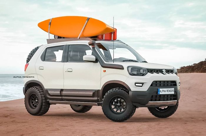 Modifikasi digital Suzuki S-Presso tampil kekar gaya anak pantai