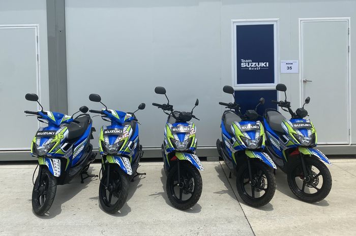 Keren, motor matic Suzuki Nex II dan Suzuki Nex Crossover jadi motor paddock Suzuki di Sirkuit Mandalika.