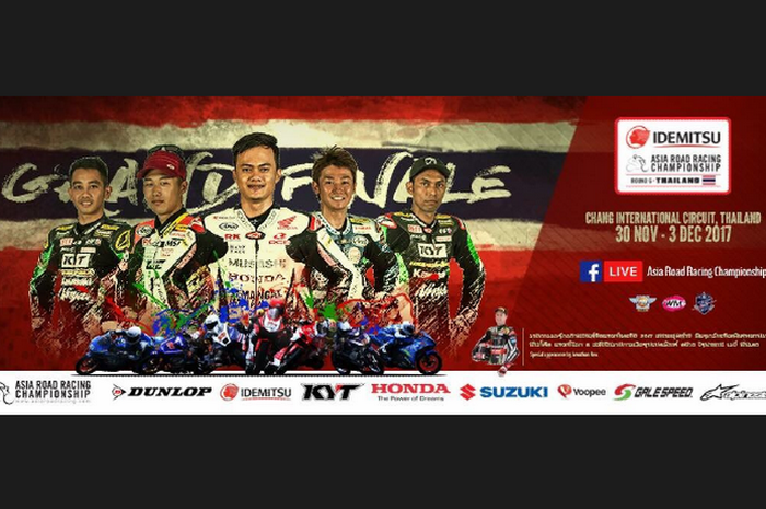 Balapan penutup Asia Road Racing Championship (ARRC) 2017 di Thailand juga bisa disaksikan lewat live streaming di Facebook