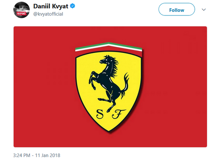 Daniil Kvyat kini menjadi milik tim Ferrari