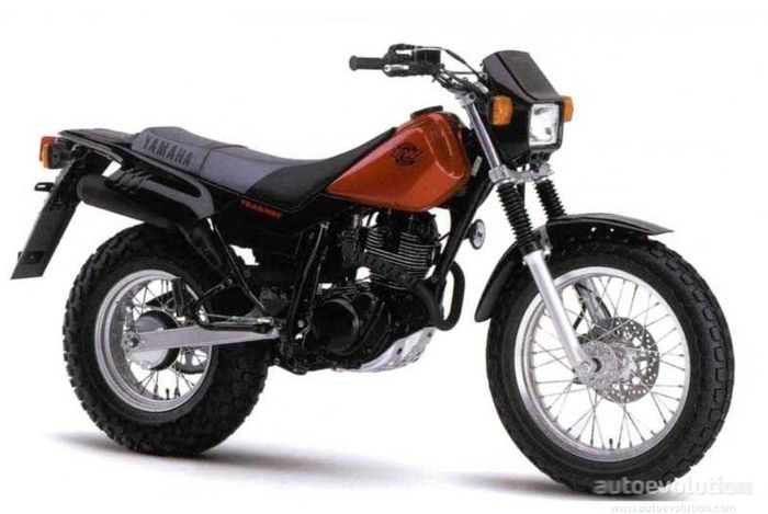Bentuk standar Yamaha TW125 (model year 1999-2004). Gagah ya?