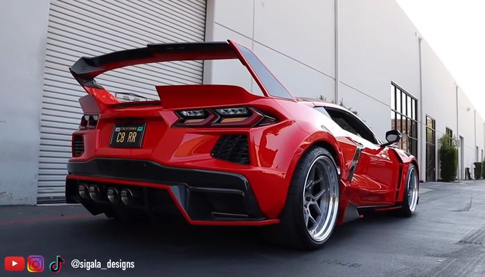 Tampilan belakang modifikasi Chevrolet Corvette C8 garapan Sigala Design