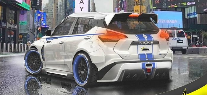 Modifikasi digital Nissan Kicks e-Power bergaya racing