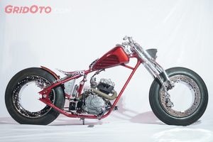 Super Honda Gl 100 Dibikin Bobber Pakai Pelek Hubless Gridoto Com