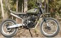 Modifikasi Yamaha Scorpio, Keren Bergaya Flat Tracker Klasik.